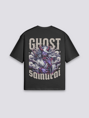 Camiseta estilo japonés samurái cyberpunk estampado japonés oversize