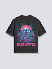 Camiseta Tokio Fuji futurista estampado japonés oversize