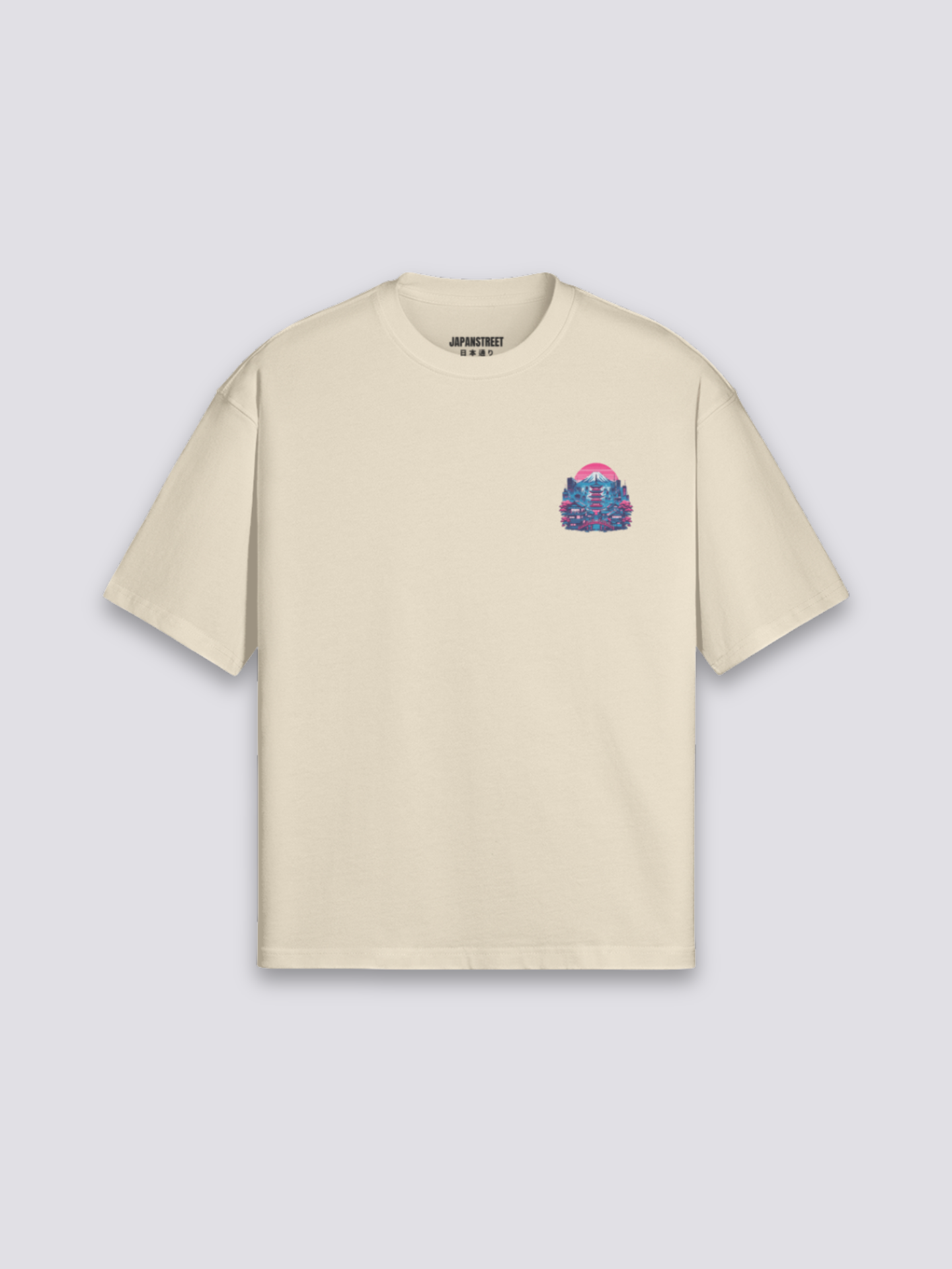 Camiseta Tokio Fuji futurista estampado japonés oversize