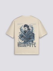 Camiseta escritura japonesa caligrafía beige estampado japonés oversize