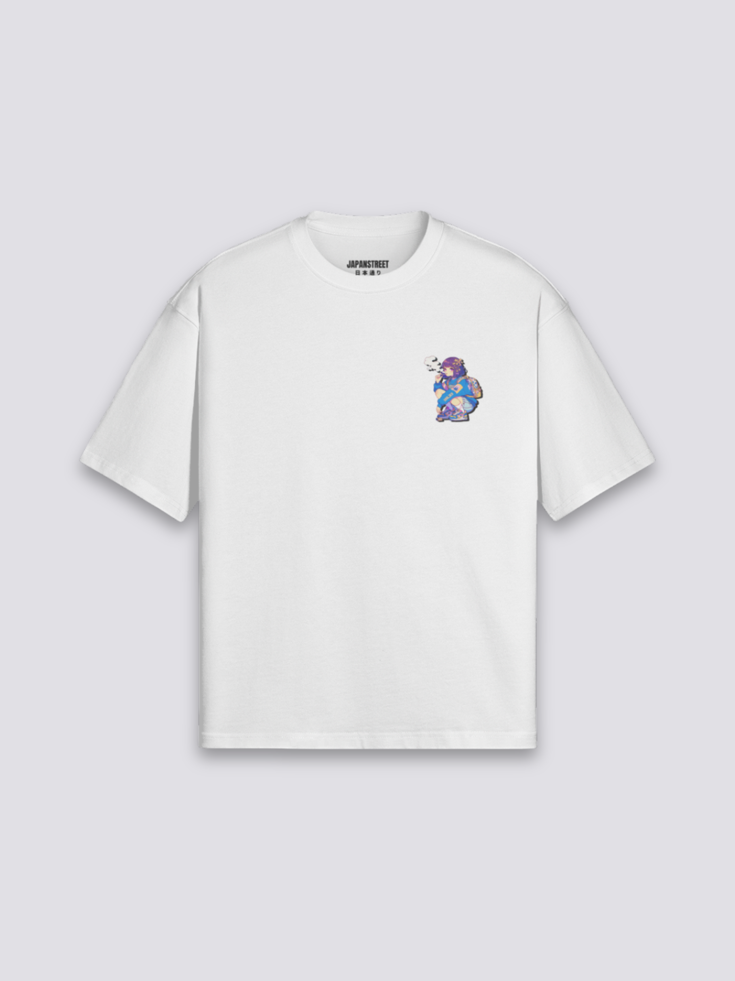 Camiseta Harajuku personajes funky estampado japonés oversize