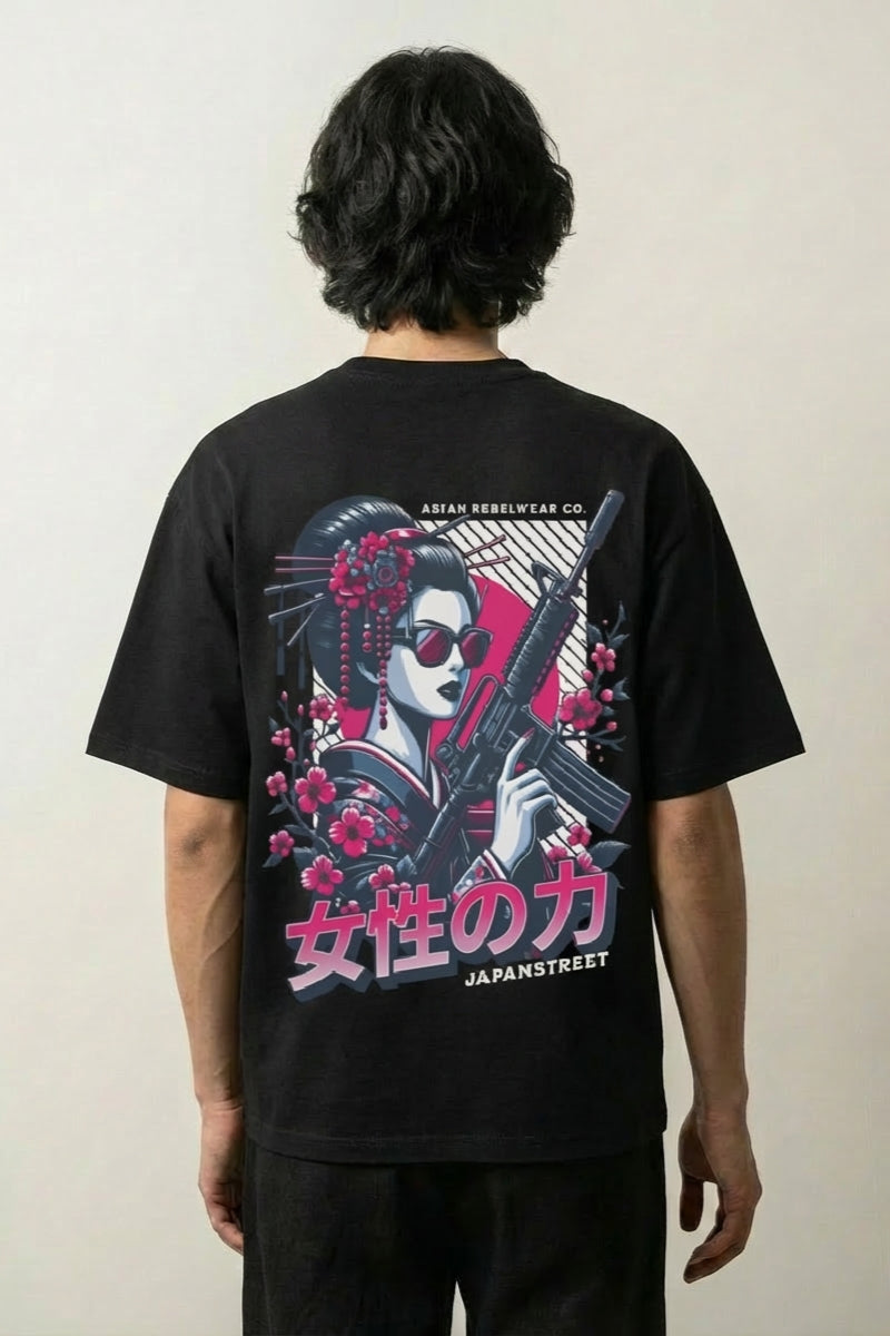 Camiseta calle rebelde rebellewear estampado japonés oversize Ropa Japonesa