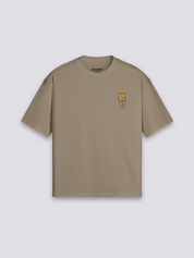 Camiseta kanji kaijū nubes estampado japonés oversize