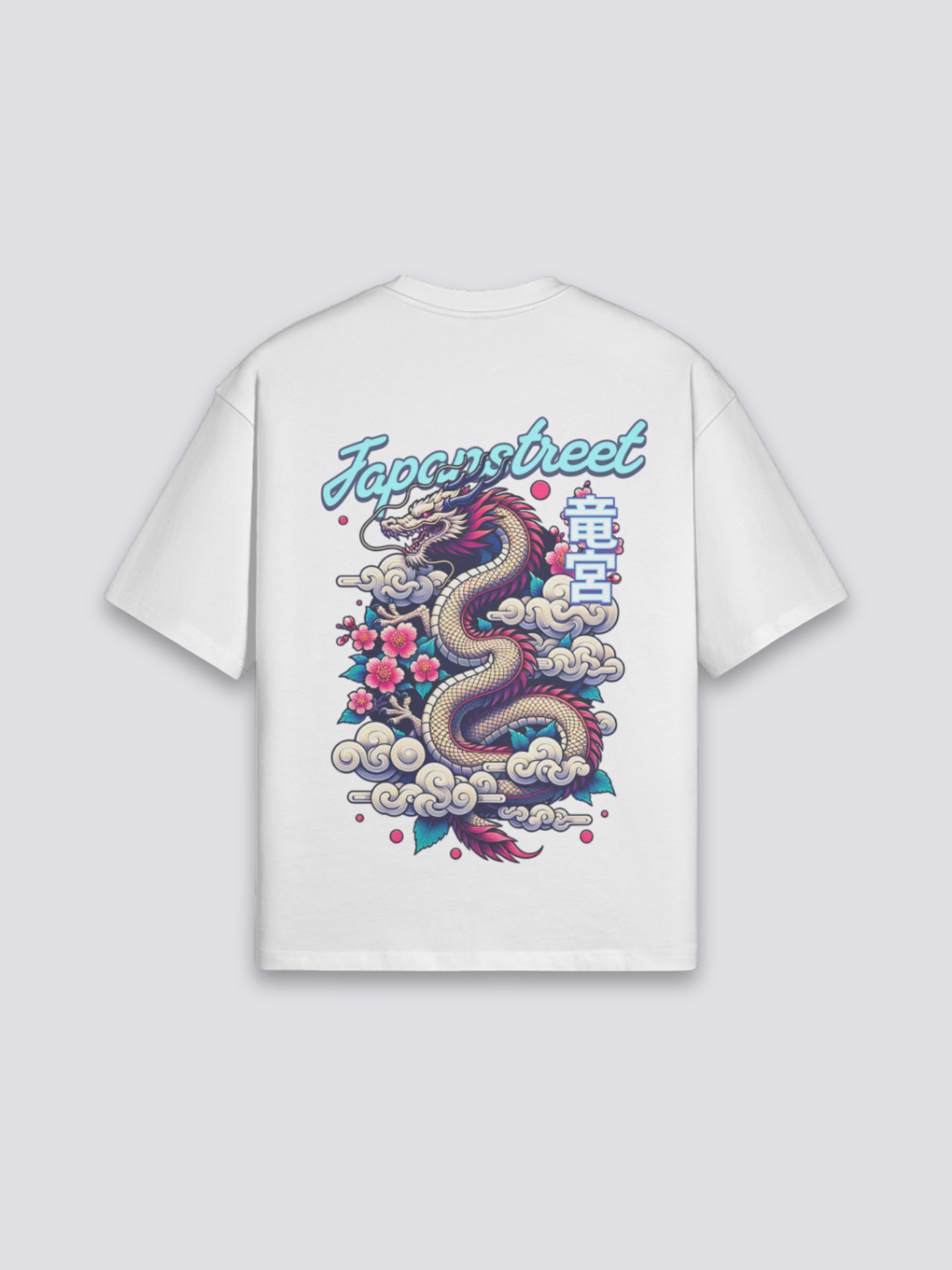 Camiseta Ryūjin dragón de mar estampado japonés oversize