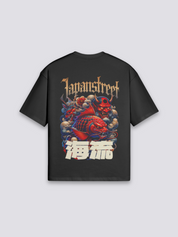 Camiseta japonesa oversize oni y koi estampado japonés oversize