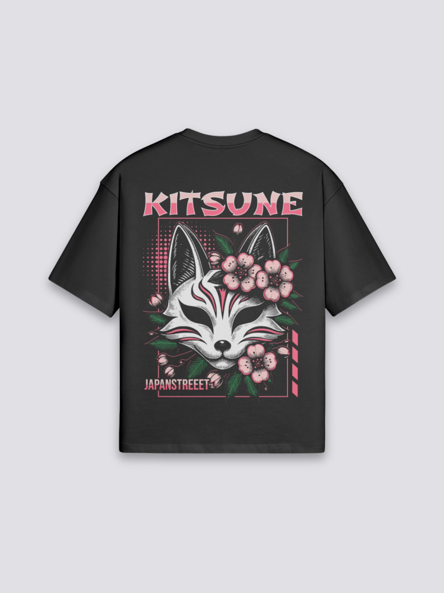 Camiseta Kitsune estampado japonés oversize