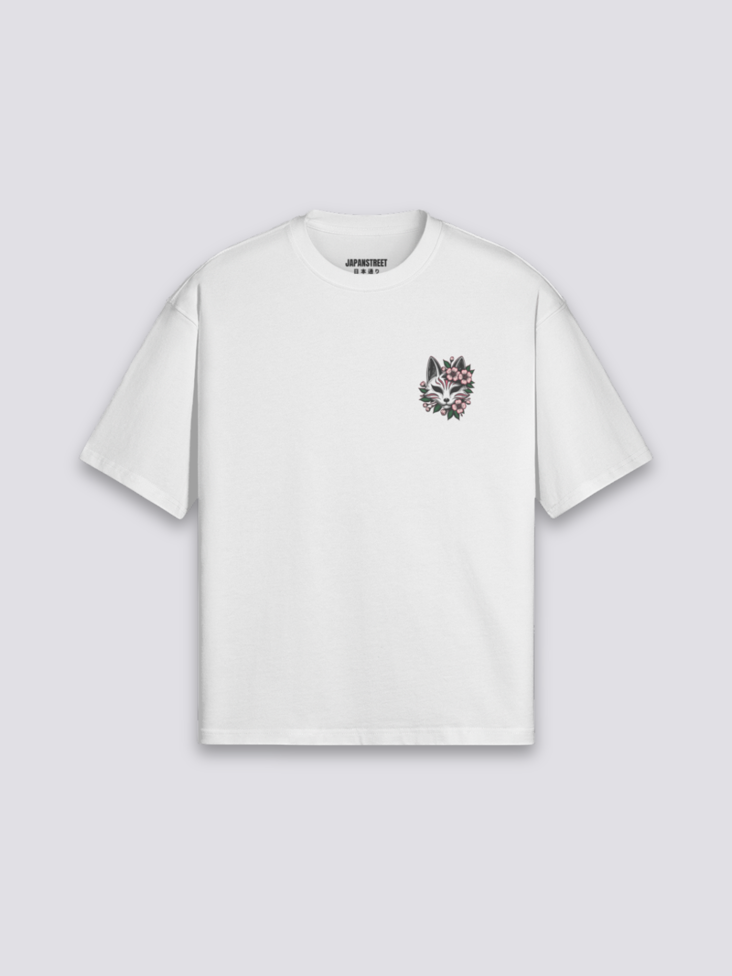 Camiseta Kitsune estampado japonés oversize