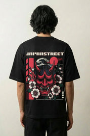 Camiseta Oni máscara hannya estampado japonés oversize Ropa Japonesa