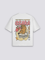 Camiseta Osaka tigre y calavera estampado japonés oversize