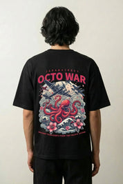 Camiseta pulpo japonés octo war estampado japonés oversize Ropa Japonesa