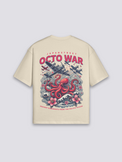 Camiseta pulpo japonés octo war estampado japonés oversize