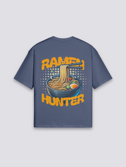 Camiseta noodles ramen hunter azul marino estampado japonés oversize