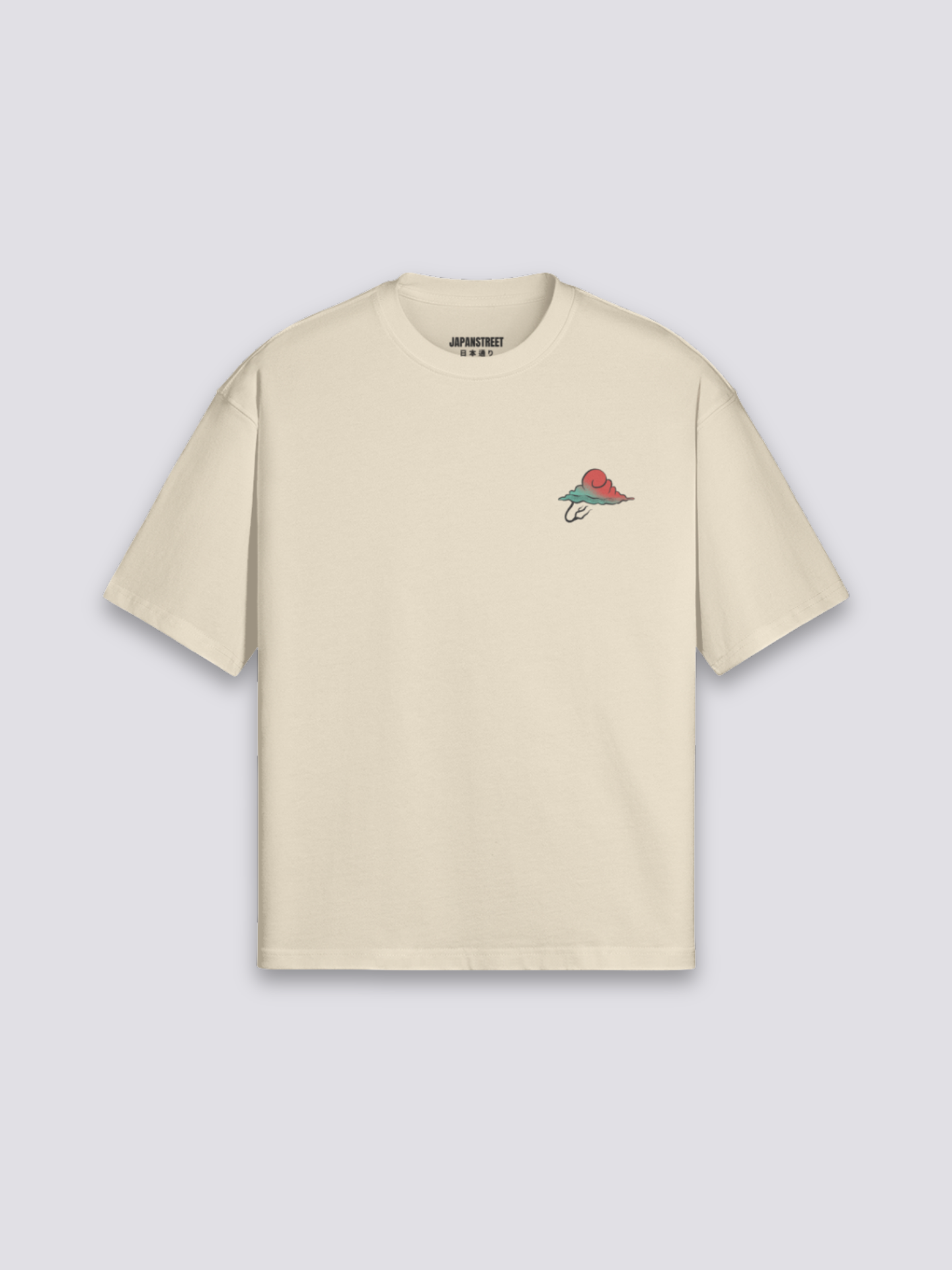 Camiseta retro japonesa rana samurái estampado japonés oversize
