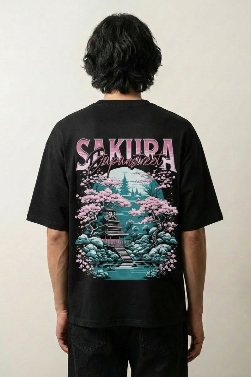 Camiseta Sakura estampado japonés oversize Ropa Japonesa