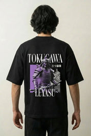 Camiseta Tokugawa Ieyasu - 三つ葉葵 — Negro