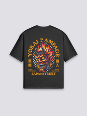 Camiseta Yokai estampado japonés oversize