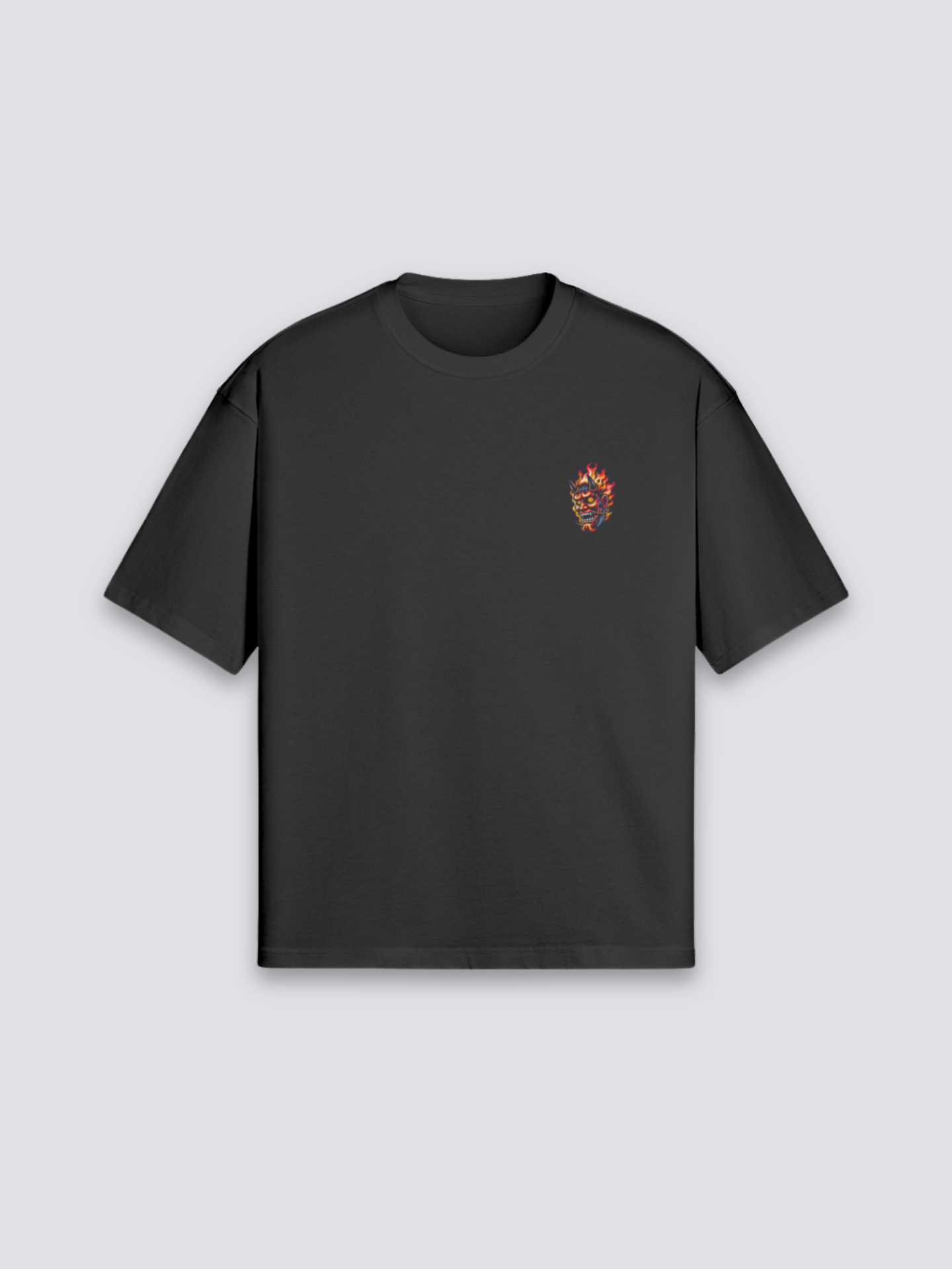 Camiseta Yokai estampado japonés oversize