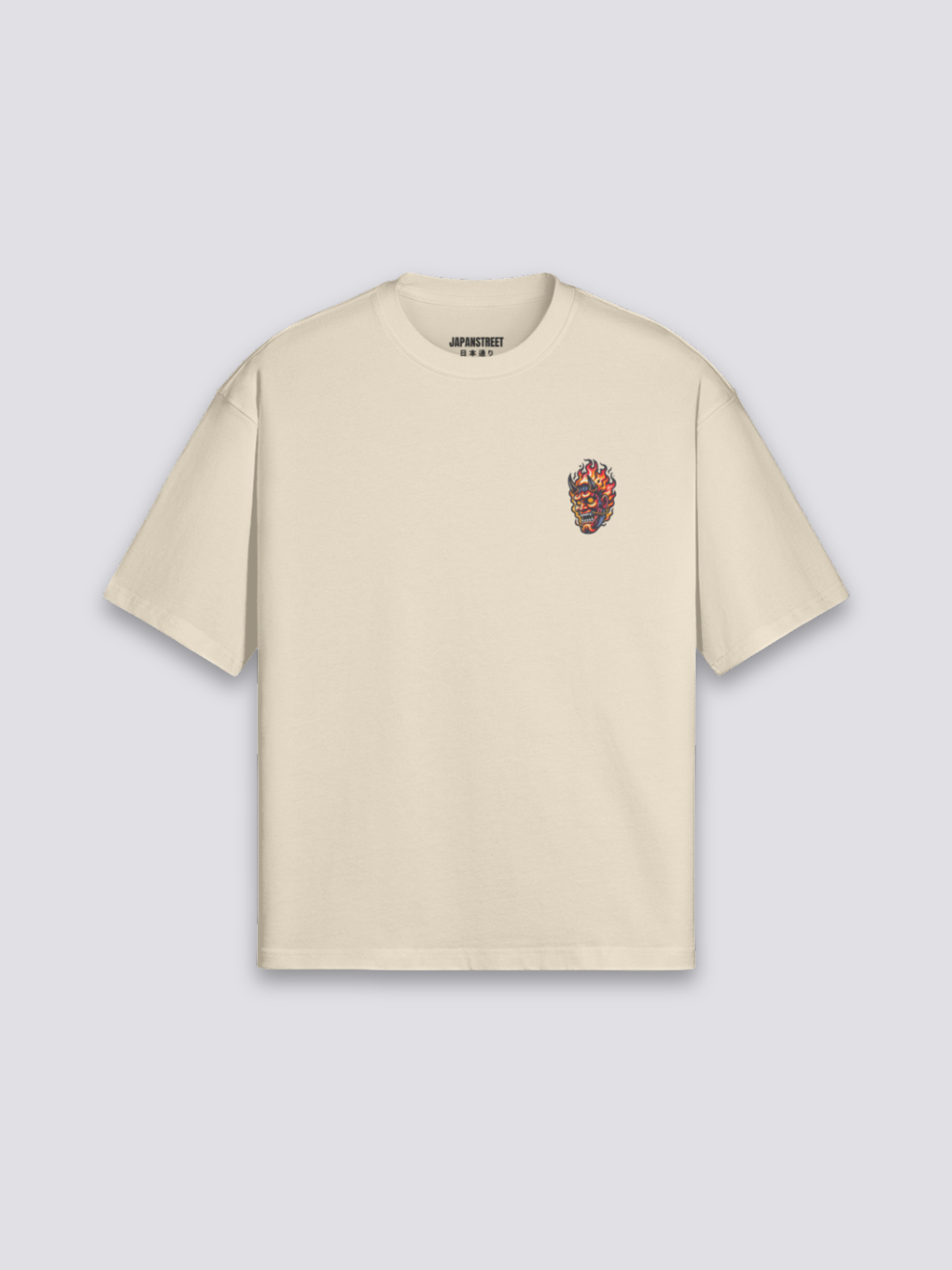 Camiseta Yokai estampado japonés oversize
