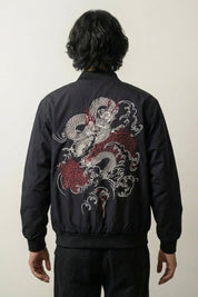 Cazadora japonesa Classical Ryu bordado en la espalda poliéster cazadora souvenir sukajan streetwear japonés Ropa Japonesa