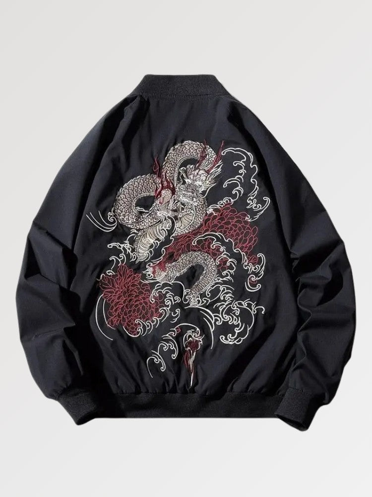 Cazadora japonesa Classical Ryu vista trasera bordado poliéster cazadora souvenir sukajan streetwear japonés Ropa Japonesa