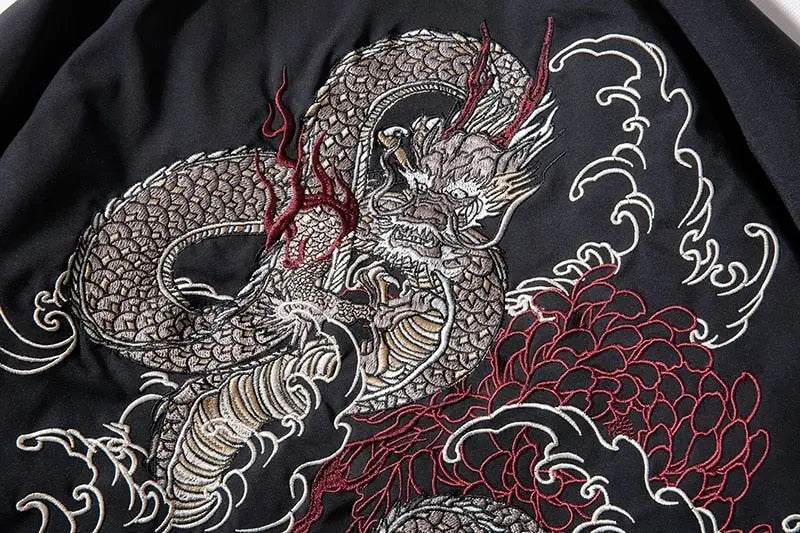 Cazadora japonesa Classical Ryu vista trasera bordado poliéster cazadora souvenir sukajan streetwear japonés Ropa Japonesa