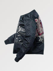 Cazadora japonesa Yokai Oniri vista trasera bordado poliéster cazadora souvenir sukajan streetwear japonés Ropa Japonesa