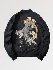 Chaqueta bomber de estilo japonés Yosukajan vista trasera bordado poliéster cazadora souvenir sukajan streetwear japonés Ropa Japonesa