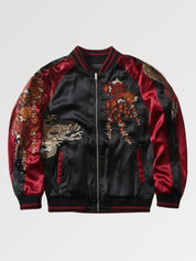 Cazadora bomber japonesa Sue-Ryu para hombre vista trasera bordado poliéster cazadora souvenir sukajan streetwear japonés Ropa Japonesa
