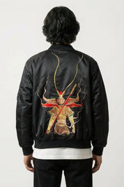 Chaqueta bomber japonesa vintage Samurai bordado en la espalda poliéster cazadora souvenir sukajan streetwear japonés Ropa Japonesa