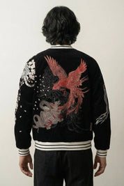 Chaqueta bomber Okaryu de Sukajan bordado en la espalda poliéster cazadora souvenir sukajan streetwear japonés Ropa Japonesa