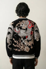 Chaqueta de recuerdo Sukajan Ryu Bushido bordado en la espalda poliéster cazadora souvenir sukajan streetwear japonés Ropa Japonesa