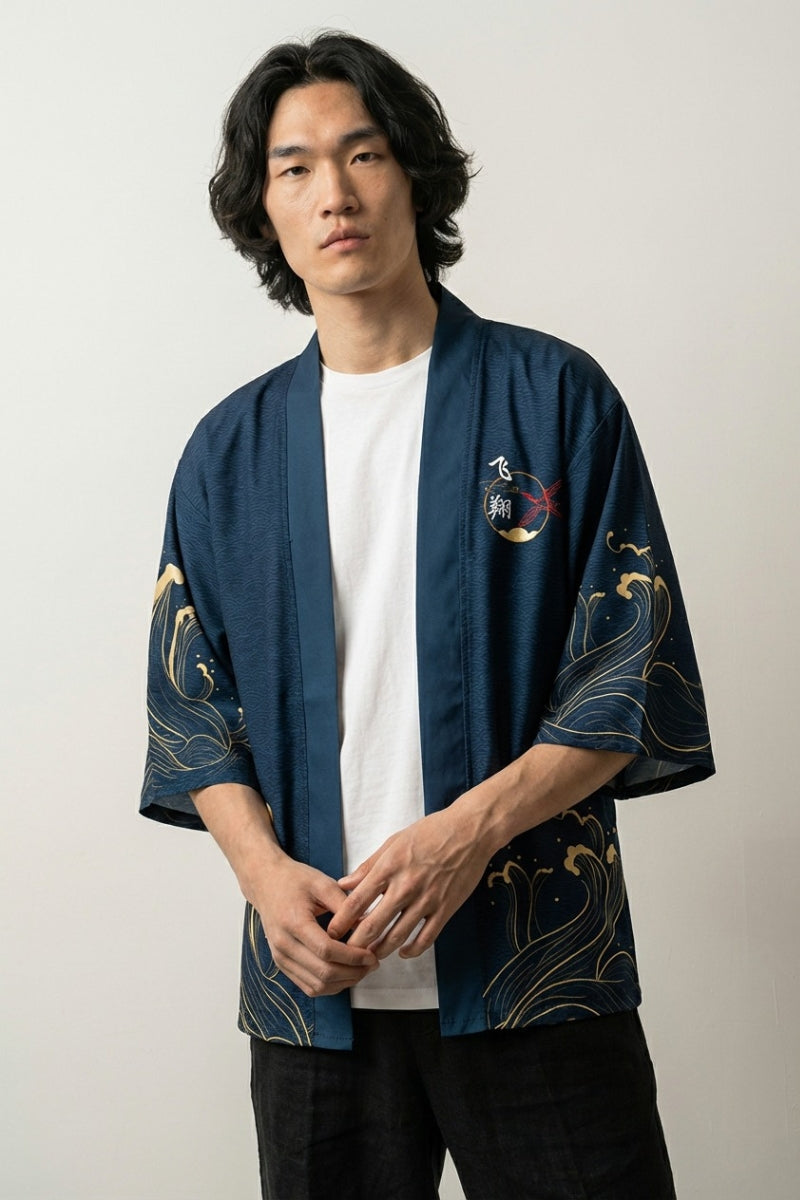 Chaqueta Haori Okinawa Édition para hombre haori japonés llevado mannequin estilo streetwear Ropa Japonesa
