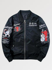 Cazadora japonesa Demon Devil Session vista trasera bordado poliéster cazadora souvenir sukajan streetwear japonés Ropa Japonesa