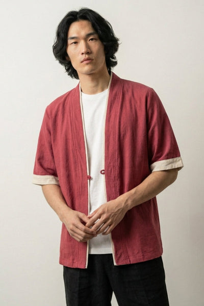 Chaqueta kimono de algodón 'Red Hideki'