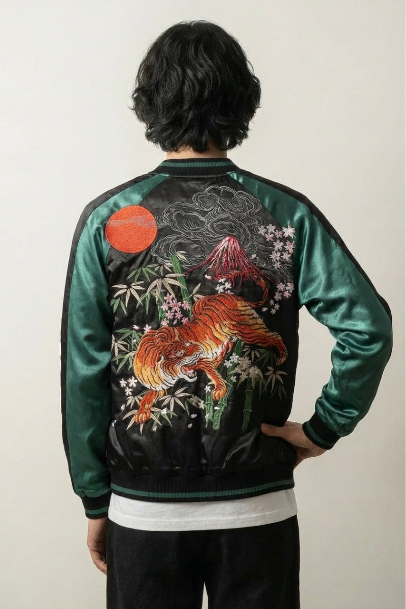 Chaqueta Sukajan Tigre Seishin bordado en la espalda poliéster cazadora souvenir sukajan streetwear japonés Ropa Japonesa