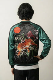 Chaqueta Sukajan Tigre Seishin bordado en la espalda poliéster cazadora souvenir sukajan streetwear japonés Ropa Japonesa