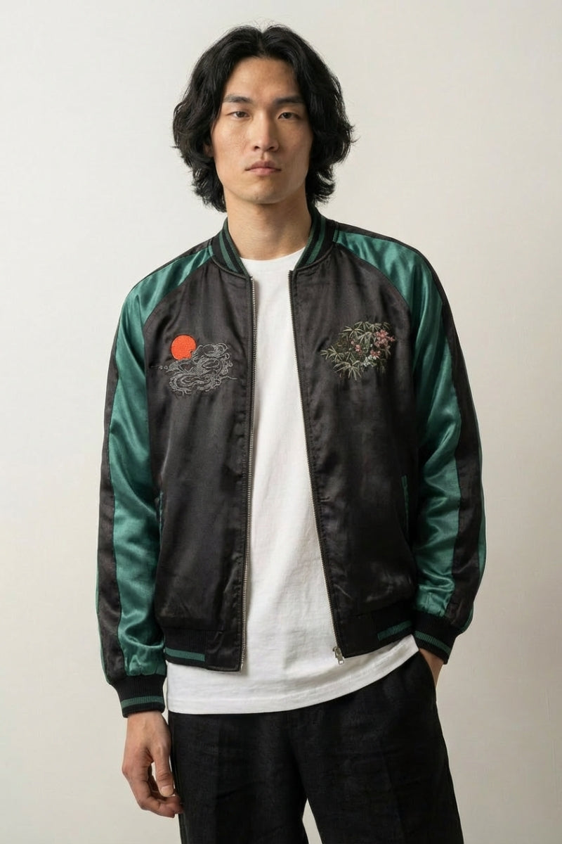 Chaqueta Sukajan Tigre Seishin vista trasera bordado poliéster cazadora souvenir sukajan streetwear japonés Ropa Japonesa