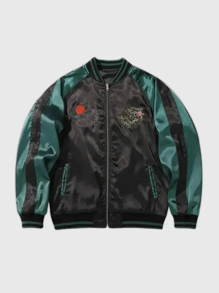 Chaqueta Sukajan Tigre Seishin vista trasera bordado poliéster cazadora souvenir sukajan streetwear japonés Ropa Japonesa