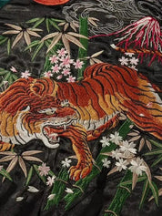 Chaqueta Sukajan Tigre Seishin vista trasera bordado poliéster cazadora souvenir sukajan streetwear japonés Ropa Japonesa