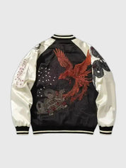 Chaqueta vintage Sukajan Mainoho vista trasera bordado poliéster cazadora souvenir sukajan streetwear japonés Ropa Japonesa