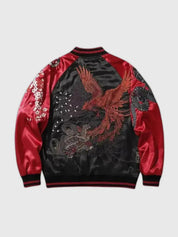 Chaqueta vintage Sukajan Mainoho vista trasera bordado poliéster cazadora souvenir sukajan streetwear japonés Ropa Japonesa