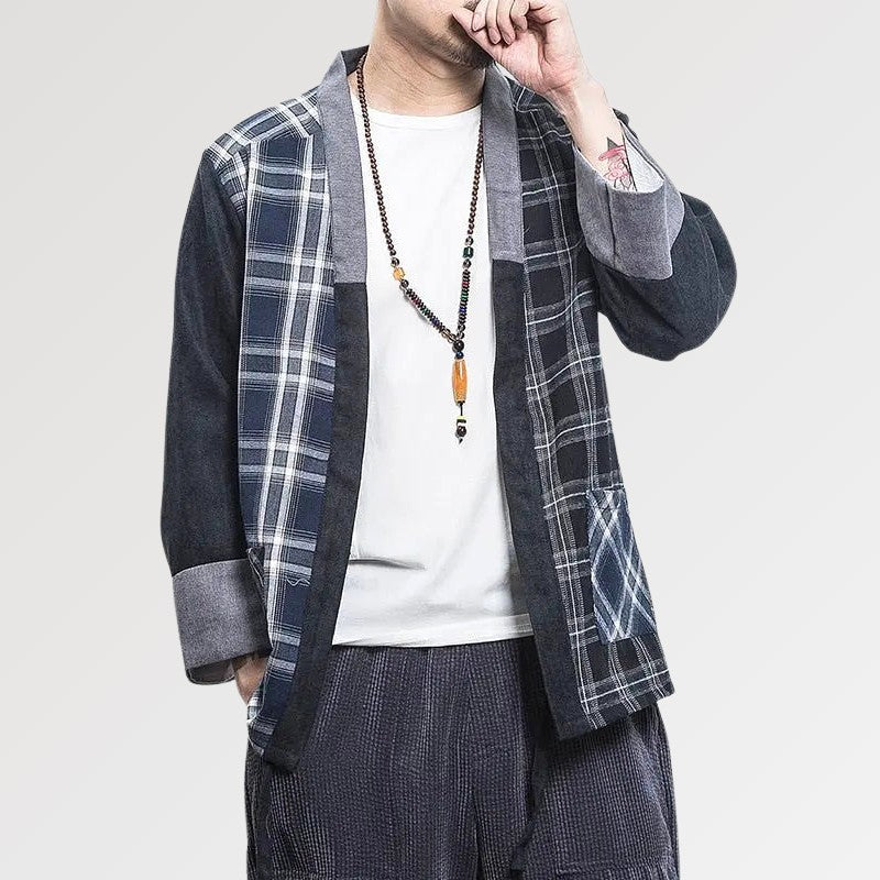 Kimono de cuadros 'Seiya'