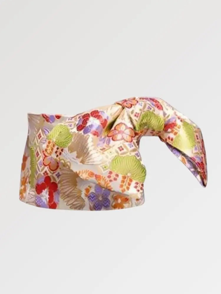 Cinturón obi de mujer Kaneshon ceremonial talla grande tejido policromo Ropa Japonesa