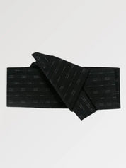 Cinturón obi de hombre Osaka negro de rayas oscuramente texturadas kakuobi Ropa Japonesa