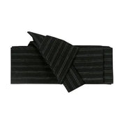 Cinturón obi de hombre Kyoto negro de rayas blancas verticales rítmicas kakuobi Ropa Japonesa