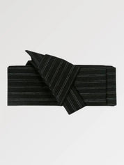 Cinturón obi de hombre Kyoto negro de rayas blancas verticales rítmicas kakuobi Ropa Japonesa
