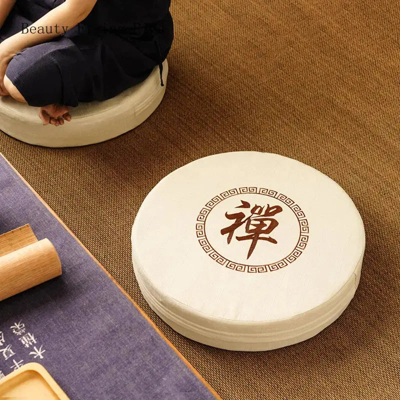 Cojín de meditación japonés Shusu redondo zafu firme para zazen Ropa Japonesa