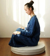 Cojín de meditación japonés Shusu redondo zafu firme para zazen Ropa Japonesa