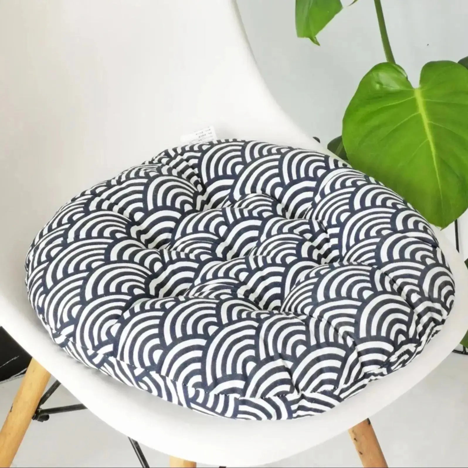 Cojín de tela japonesa Kiruto redondo zabuton con motivos textiles estampados algodón-lino Ropa Japonesa