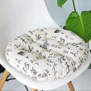 Cojín de tela japonesa Kiruto redondo zabuton con motivos textiles estampados algodón-lino Ropa Japonesa